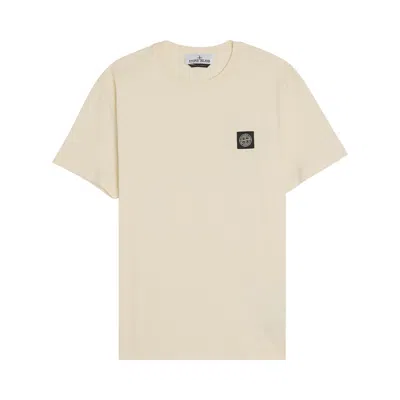 Pre-owned Stone Island Compass Patch Logo T-shirt 'ivory' | Cream | Men's Size M