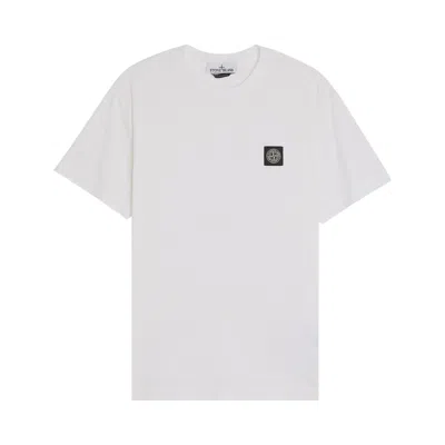 Pre-owned Stone Island Compass Patch Logo V-neck T-shirt 'white' | Men's Size M
