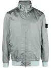 Stone Island Compass-patch Long-sleeved Bomber Jacket In Grau