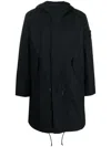 Stone Island Compass-patch Long-sleeved Coat In 黑色