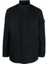 Stone Island Compass-patch Long-sleeved Jacket In Schwarz