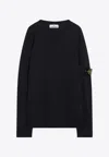 Stone Island Compass Patch Long-sleeved T-shirt In Navy