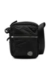 Stone Island Compass-patch Messenger Bag In Black