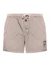 Stone Island Compass Patch Mid-rise Swim Shorts In Pink