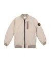 Stone Island Compass-patch Padded Bomber Jacket In Gray