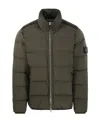 Stone Island Compass-patch Padded Down Jacket In Green