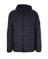 Stone Island Compass-patch Padded Short Jacket In Blue