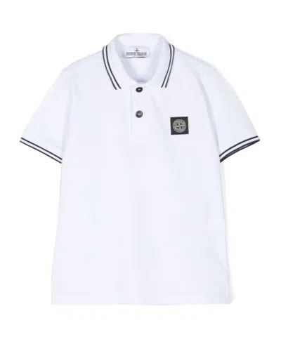 STONE ISLAND STONE ISLAND JUNIOR COMPASS PATCH SHORT-SLEEVED POLO SHIRT