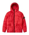 Stone Island Compass-patch Puffer Jacket In Red