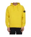 Stone Island Compass-patch Pullover Hoodie In Yellow