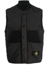 Stone Island Compass-patch Quilted Gilet In Black
