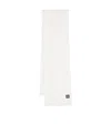 Stone Island Compass-patch Ribbed-knit Scarf In White