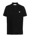 Stone Island Black Piquet Polo Shirt In Black
