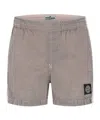 Stone Island Compass Patch Shorts In Neutral
