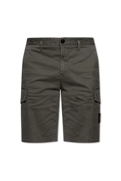 Stone Island Compass-badge Bermuda Shorts In Green