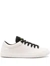 Stone Island Logo-patch Leather Low-top Sneakers In Neutrals