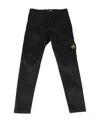 Stone Island Compass-patch Straight-leg Trousers In Black