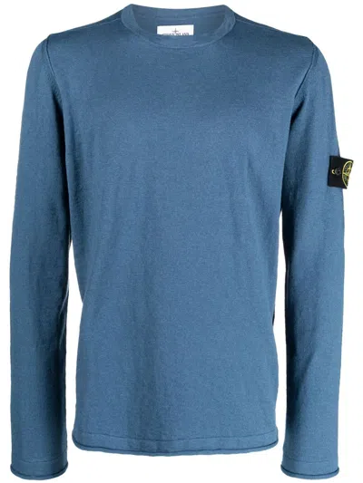 Stone Island Compass Patch Sweatshirt In Blue