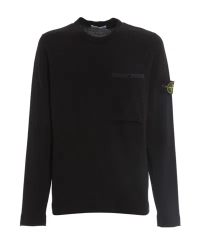 Stone Island Compass-patch Sweatshirt In Blue