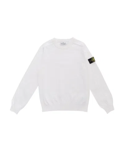 Stone Island Compass-patch Sweatshirt In White