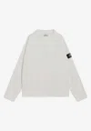 Stone Island Compass Patch Sweatshirt With Gradient Elbow In White