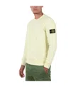 Stone Island Relaxed Fit Long-sleeve Crewneck Sweatshirt With Distinctive Patch Logo In Yellow