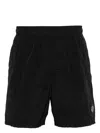 Stone Island Compass-patch Elasticated-waist Swim Shorts In Blue