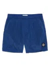 Stone Island Compass-patch Swim Shorts In Blue