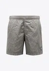 Stone Island Compass Swim Trunks In Gray