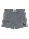 Stone Island Compass Patch Swim Shorts In Gray
