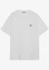 Stone Island Short-sleeved Crew Neck T-shirt With Subtle Emblem Patch In White