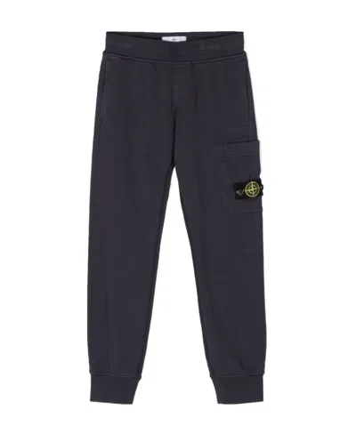 Stone Island Compass-patch Tapered Sweatpants In Dark Blue