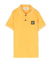 Stone Island Compass-patch Tipped Polo Shirt In Yellow