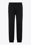 Stone Island Compass-patch Drawstring Track Pants In Black