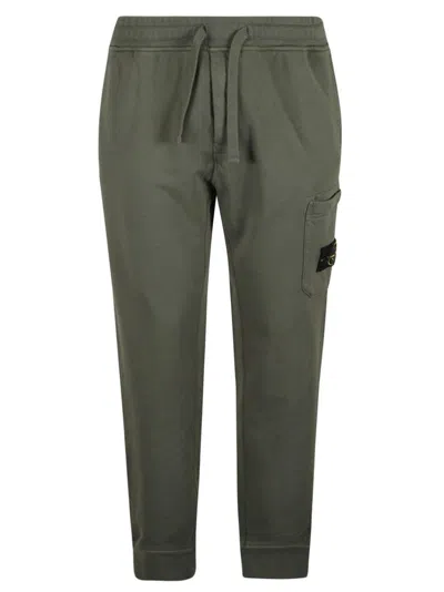 Stone Island Compass Patch Track Trousers In Green
