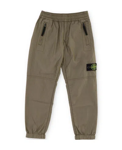 Stone Island Compass-patch Track Pants In Green