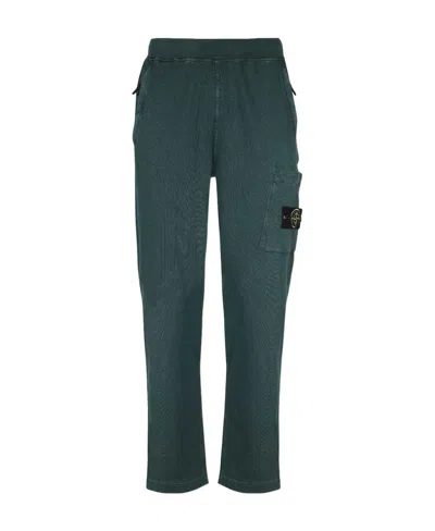 Stone Island Compass Patch Track Pants In Green