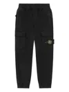 Stone Island Kids' Compass-patch Trousers In Black