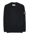 Stone Island Compass-patch Virgin Wool Jumper In Black
