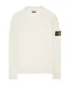 Stone Island Wool Blend Sweatshirt With Iconic Logo Patch And Timeless Design In White