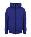 Stone Island Compass-patch Zip-front Lightweight Jacket In Cornflower Blue