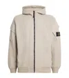 Stone Island Compass Patch Zip Hoodie In Neutral