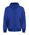 Stone Island Compass-patch Zip-up Bomber Jacket In Blue