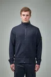 Stone Island Compass-badge Zip-up Sweatshirt In Blue