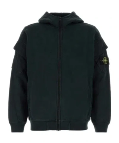 STONE ISLAND ZIP-UP COTTON HODDIE