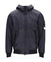 Stone Island Compass-patch Zip-up Jacket In Black