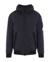 Stone Island Compass-patch Zip-up Jacket In Blue