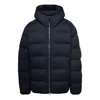Stone Island Compass Patch Zip-up Puffer Jacket 'navy' In Blue