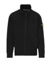Stone Island Compass-patch Zip-up Sweatshirt In Black