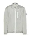 Stone Island Compass Patch Zipped Jacket In Gray